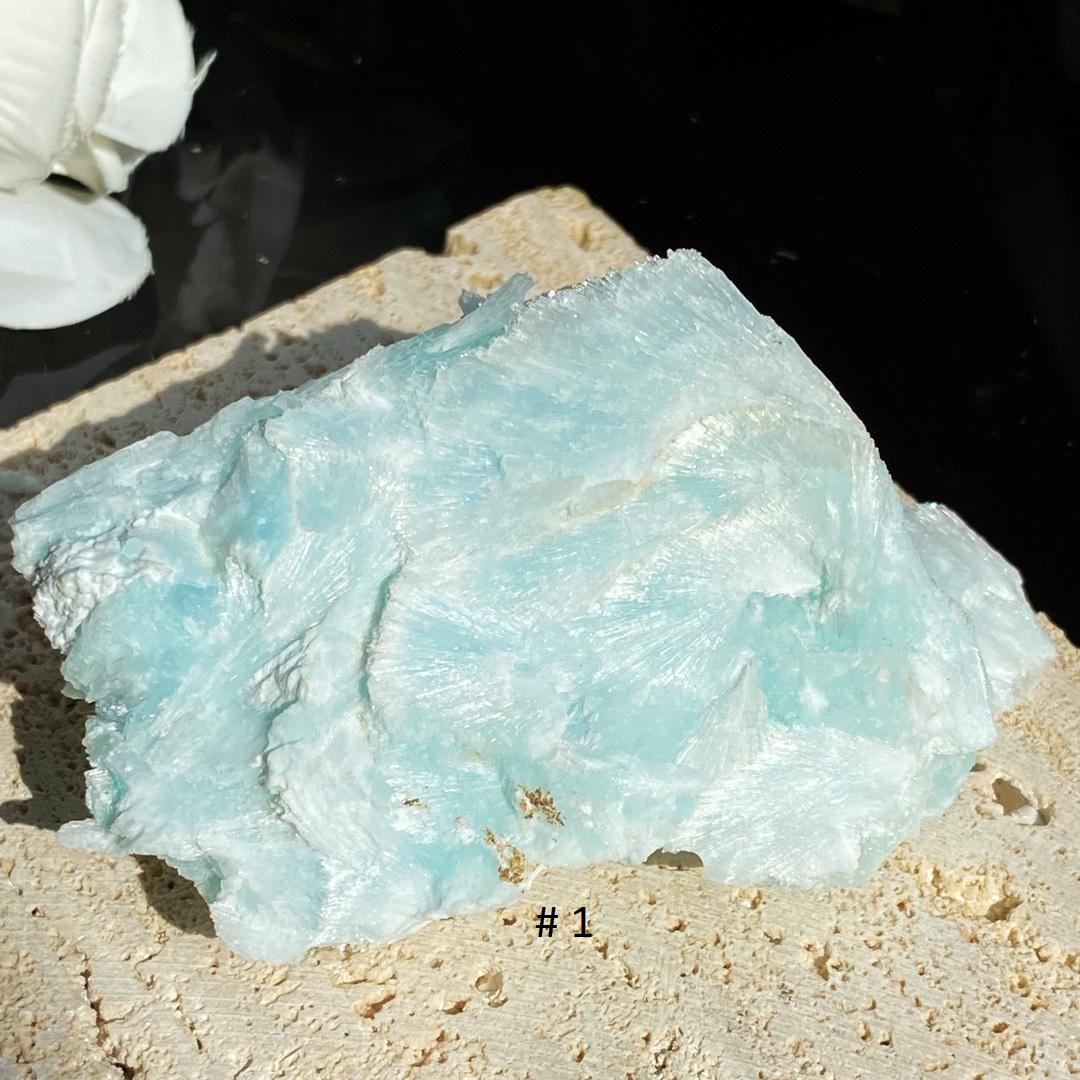 Natural Blue Aragonite Specimen Collection,Blue Aragonite,Raw Stone Specimens Collection,Healing Spirituality Minerals Gift for Women