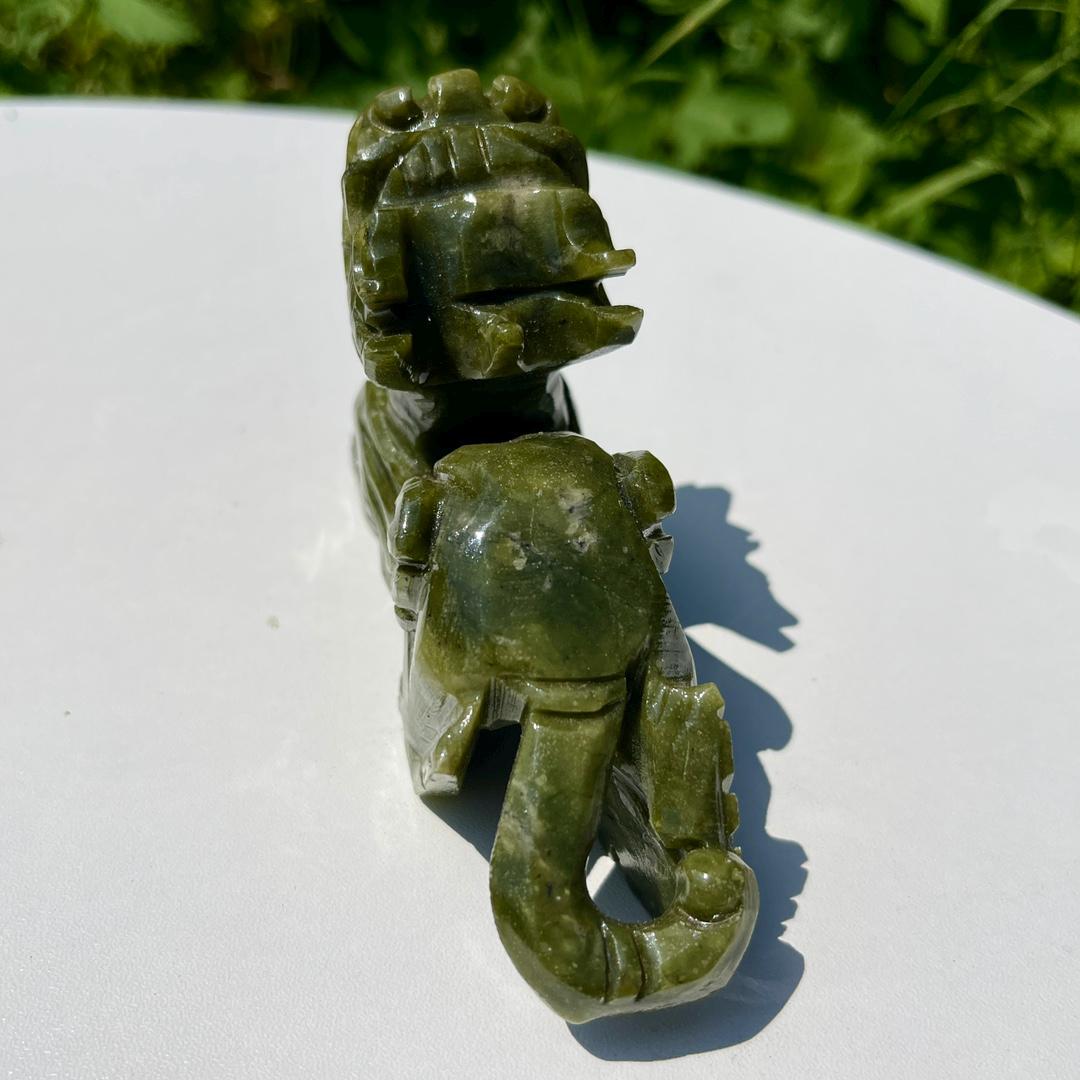 Fengshui Green Jade Kylin Carving, Crystal Kylin Statue, Crystal Kylin Gift, Birthday Gift, Reiki Crystal, Crystal Kylin Home Decoration