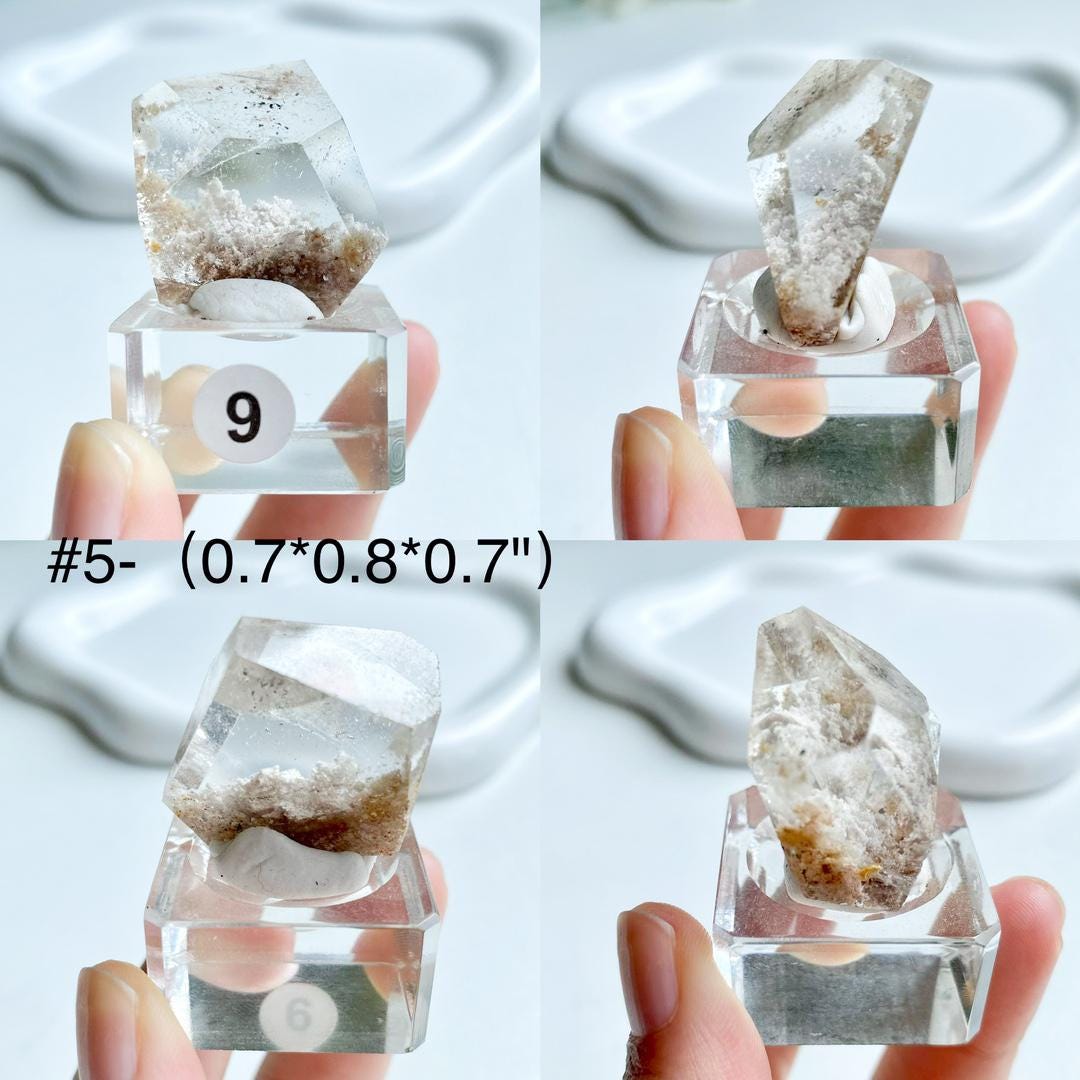 Natural Clear Garden Quartz Point,Lodolite Quartz,Garden Quartz Freeform,Healing Crystal Collection,Energy Crystal Gift,Polished Quartz