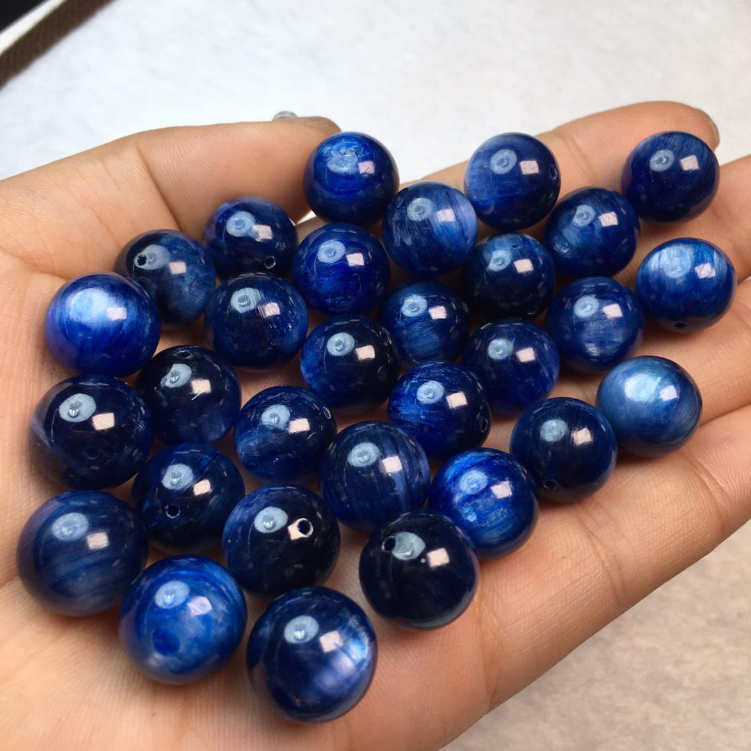 12mm Natural Blue Kyanite Beads, Diy Bracelet Beads, High Quality Kyanite Beads, Crystal Beads Gift, Gem Sphere beads, Healing Gemstones