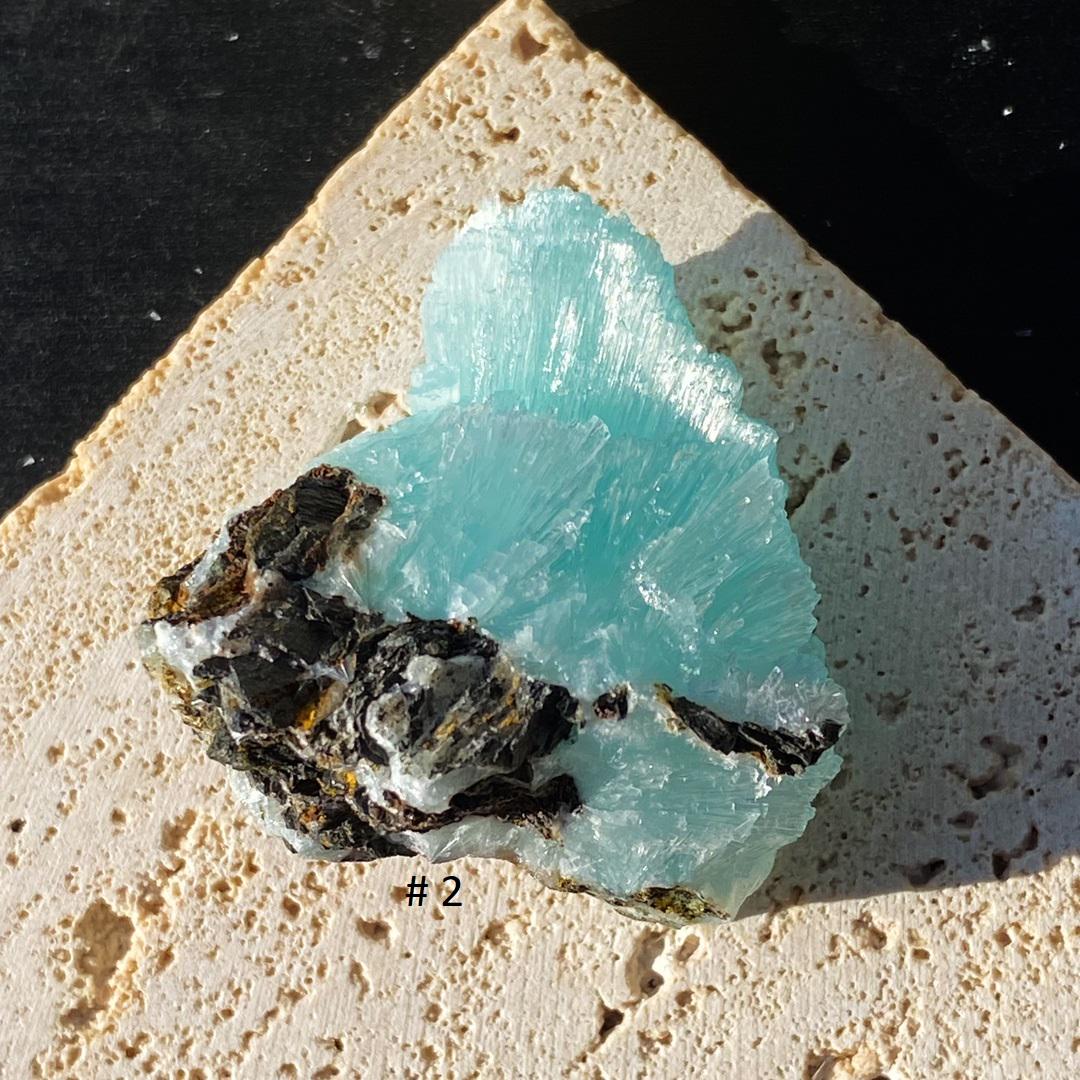 Crystal Blue Aragonite Specimen Collection,Blue Aragonite,Rare Mineral Specimens Collection,Healing Spirituality Minerals Gift for Women