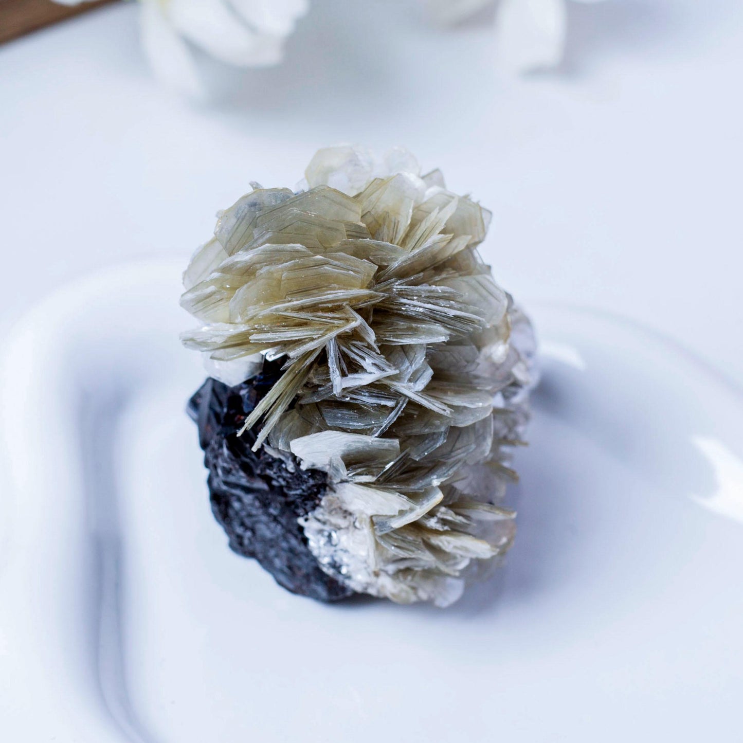 Cassiterite Quartz and Muscovite Mica Specimen, Rare Muscovite Mineral Specimens for Collection, Spirituality Mineral Collection, Home Decor