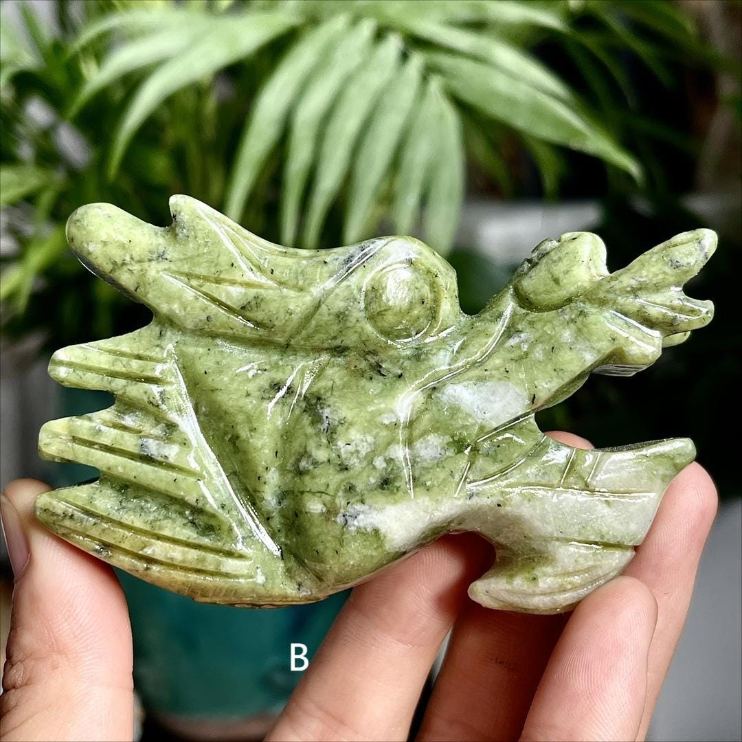 Green Jade Dragon Head Carving, Crystal Dragon Head Statue, Reiki Healing, Green Jade Dragon, Home Decor, Crystal Dragon Gift, Birthday Gift