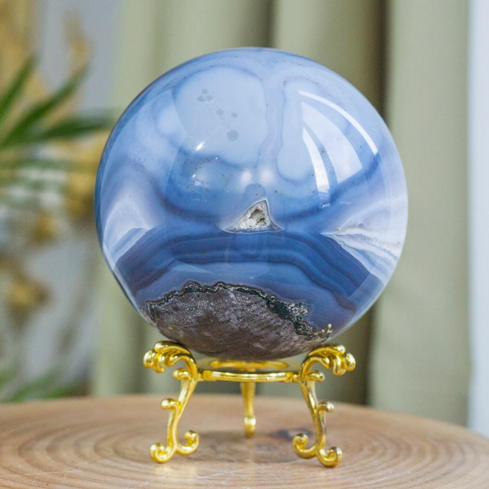 Natural Druzy Agate Sphere, Crystal Geode, Reiki Healing, 103.8mm,Gift for Mom