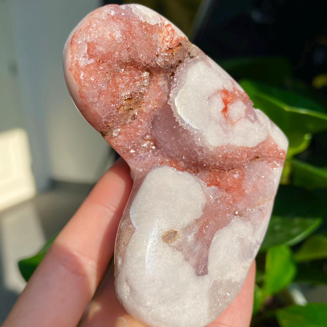 Brazilian Pink Amethyst Druzy Crystal Heart | Polished Cluster Home Decor,Gift for Mom