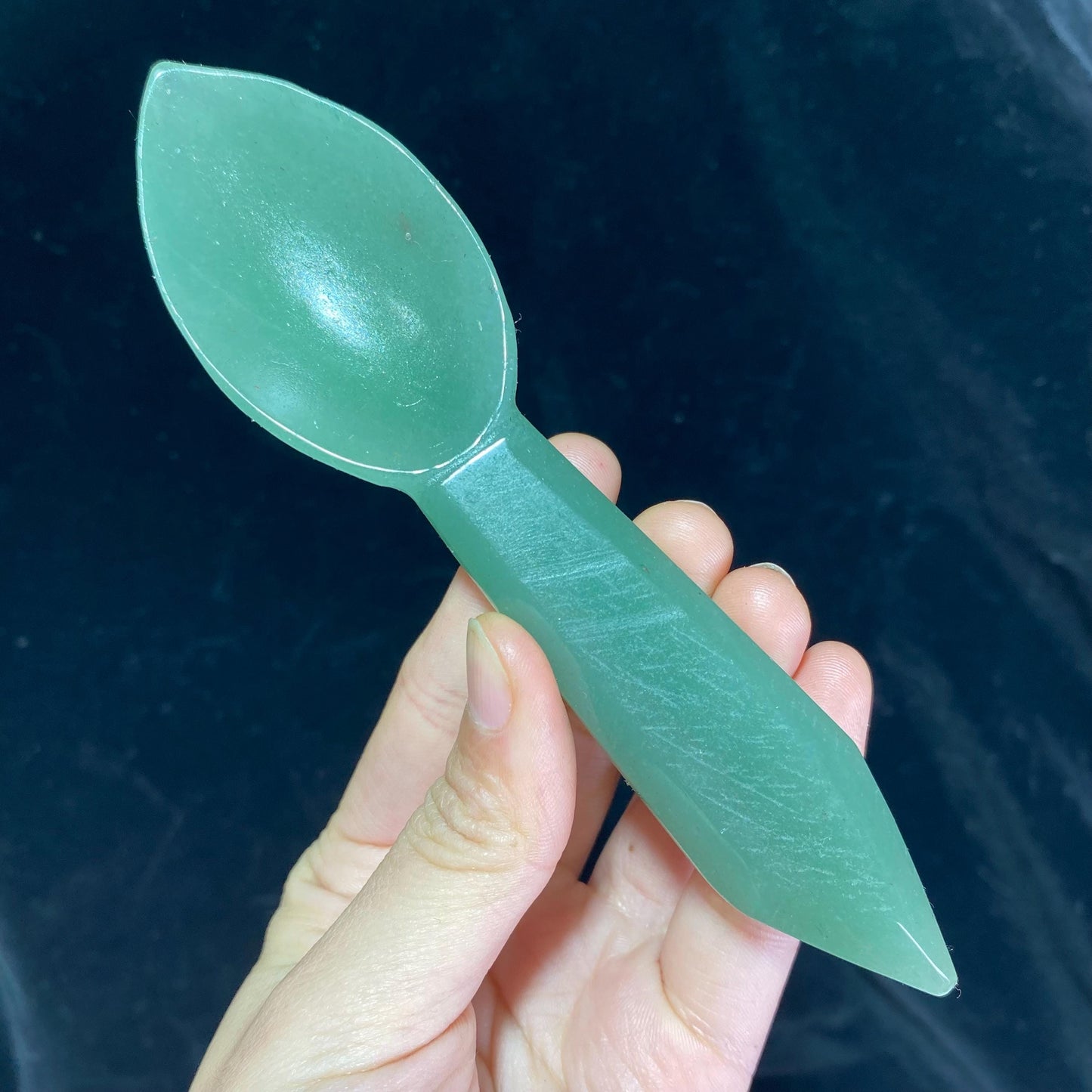 Natural Crystal Gemstone Spoon, Aventurine Strawberry Spoon, Handcrafted Spoon, Facial Mask Spoon Healing Energy Crystal, Gift For Her