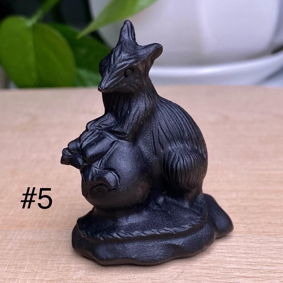 Natural Black Obsidian Animal Carving, Lucky Rat, Little Money Mouse Ornaments, Animal Sculpture, Birthday Gift, Fengshui Home Decor