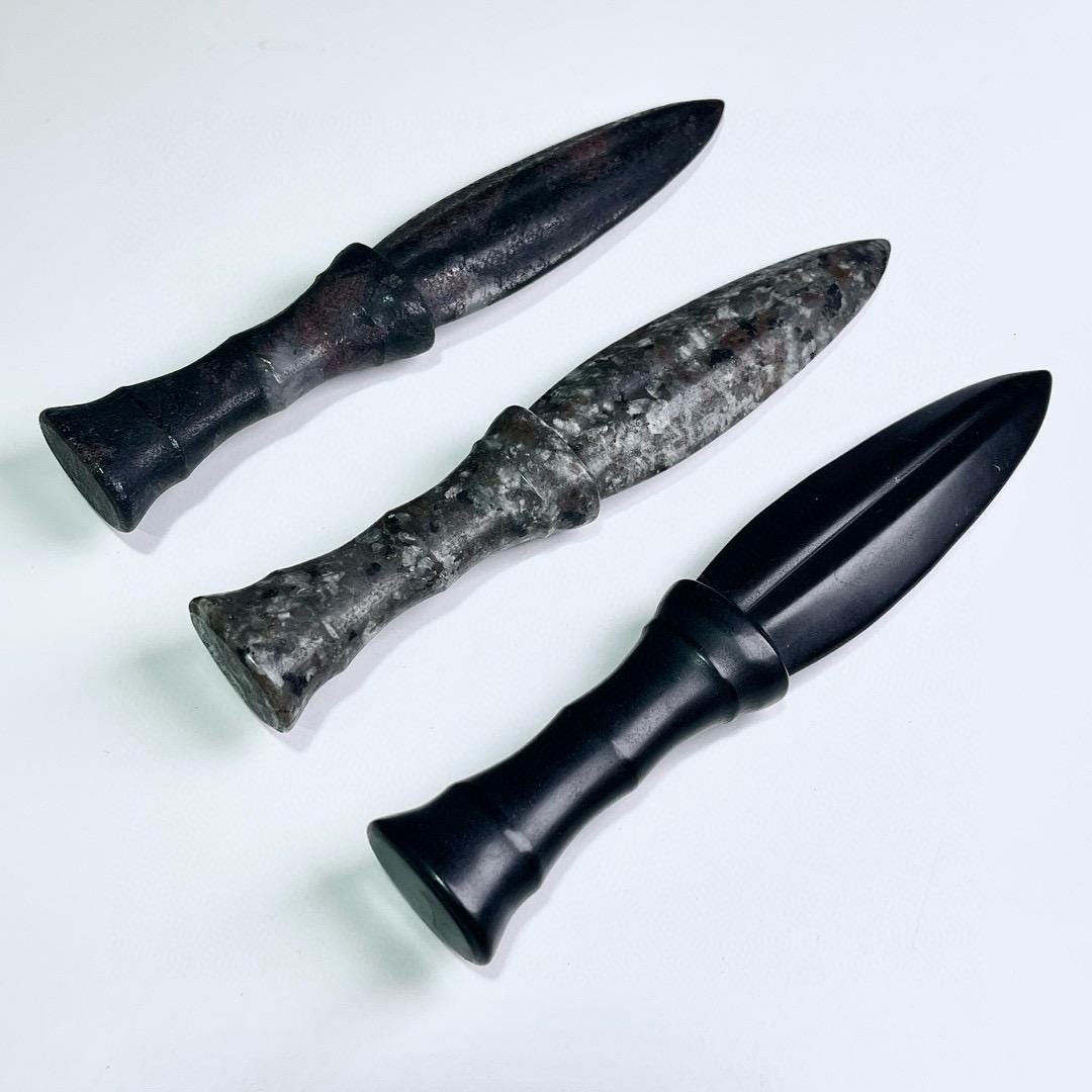 Handmade Natural Crystal Carved Knife, Obsidian Knife, Garnet, Yooperlite, Crystal Gift For Man, Birthday Gift, Fengshui Home Decor