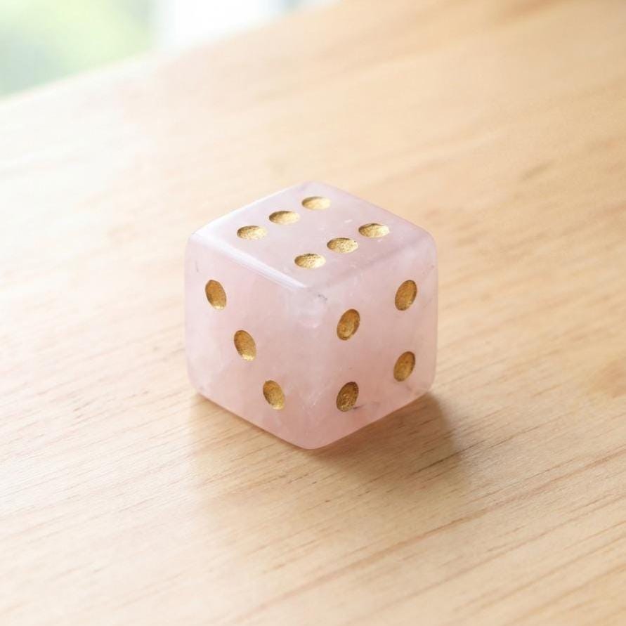 Natural Gemstone Dice, Crystal D6 Dice Set for Tabletop Games, Unique Stone Dice for RPG, Board Game Accessories, Handmade Gamer Gift