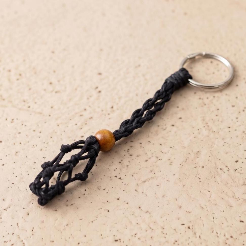 Adjustable Necklace Cord Empty Stone Holder, Large Crystal Cage Cord for Quartz Raw Gemstone, Woven Interchangeable Pendant Necklace Rope