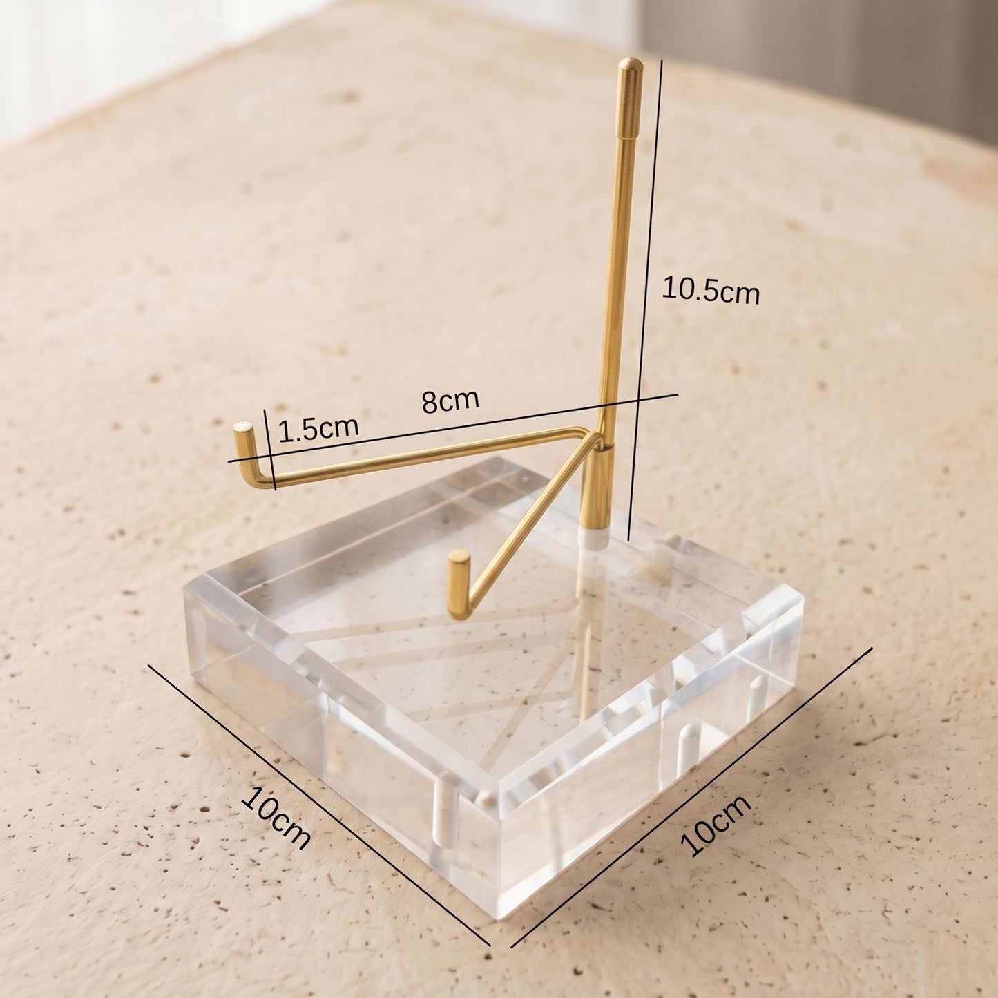 Adjustable Mineral Display Stand with Acrylic Base, Crystal Cluster Holder, Specimen Easel, Geode Slice Support, Unique Crystal Gift