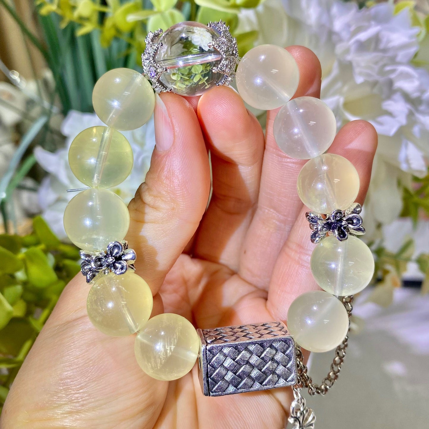 Citrine And Clear Quartz Healing Crystals Gemstone Bracelet, Wealth, Rich, Improve Aura, Reiki Birthstone, Birthday Gift Box