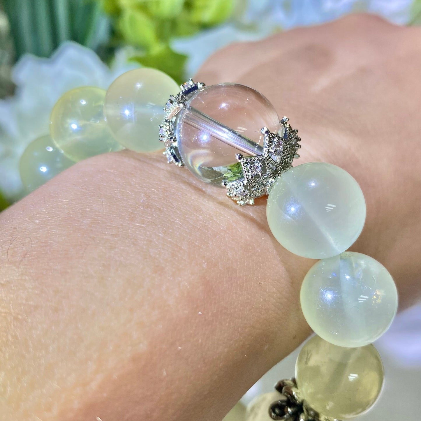 Citrine And Clear Quartz Healing Crystals Gemstone Bracelet, Wealth, Rich, Improve Aura, Reiki Birthstone, Birthday Gift Box