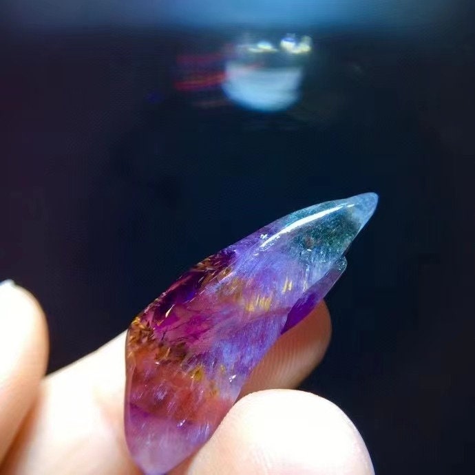 Natural Canada Auralite Aurora 23 Polished Raw Stone, Healing Gemstone, Cacoxenite Crystal, Making Jelwery, Healing Gemstone, Birthday Gift