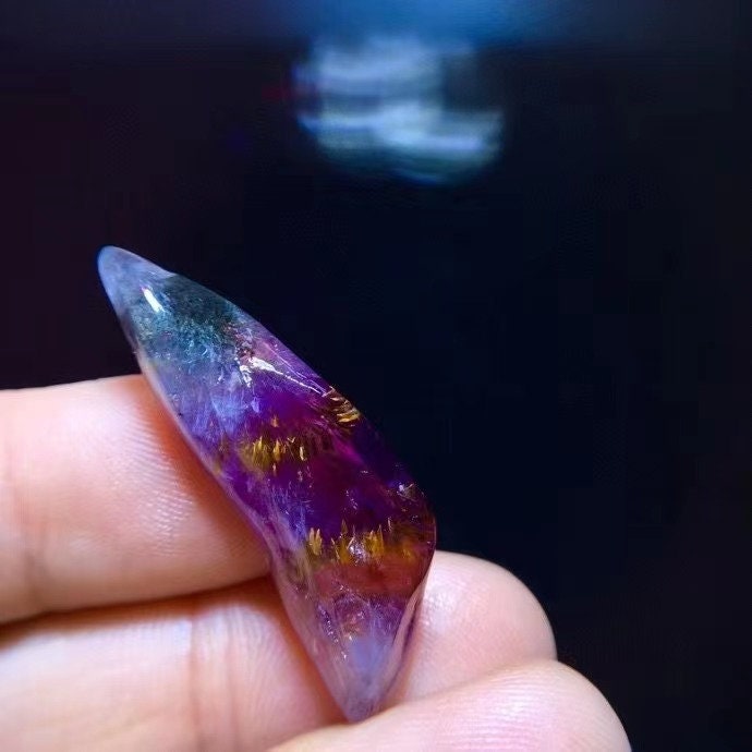 Natural Canada Auralite Aurora 23 Polished Raw Stone, Healing Gemstone, Cacoxenite Crystal, Making Jelwery, Healing Gemstone, Birthday Gift