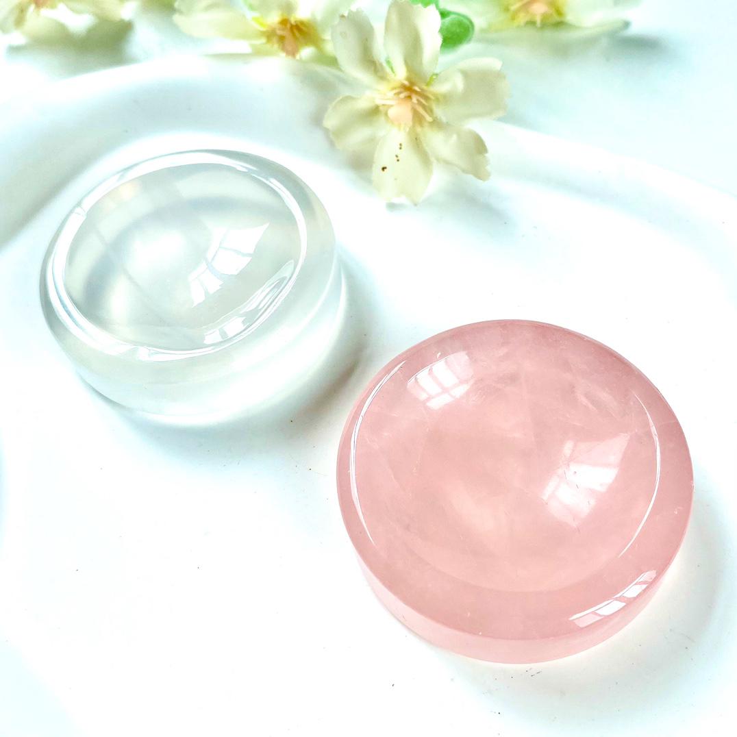 Natural Crystal Sphere Stand, Clear Quartz and Rose Quartz, Women's Gift,Gift for Mom