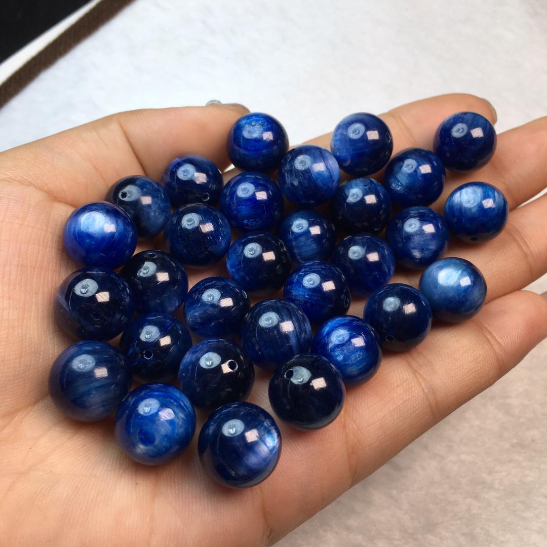 12mm Natural Blue Kyanite Beads, Diy Bracelet Beads, High Quality Kyanite Beads, Crystal Beads Gift, Gem Sphere beads, Healing Gemstones