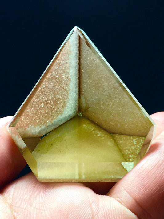 Natural High Quality Citrine Pyramid Carving,Party Gift, Birthday Gift,Clear Citrine Palms with Yellow Garden,Energy Crystal Gift