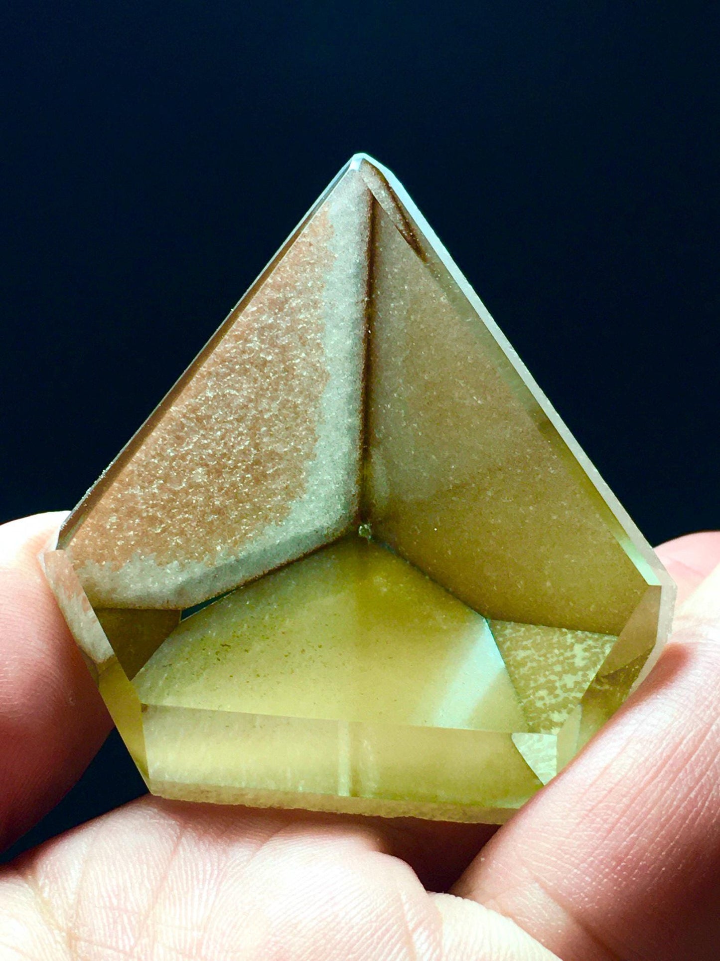 Natural High Quality Citrine Pyramid Carving,Party Gift, Birthday Gift,Clear Citrine Palms with Yellow Garden,Energy Crystal Gift