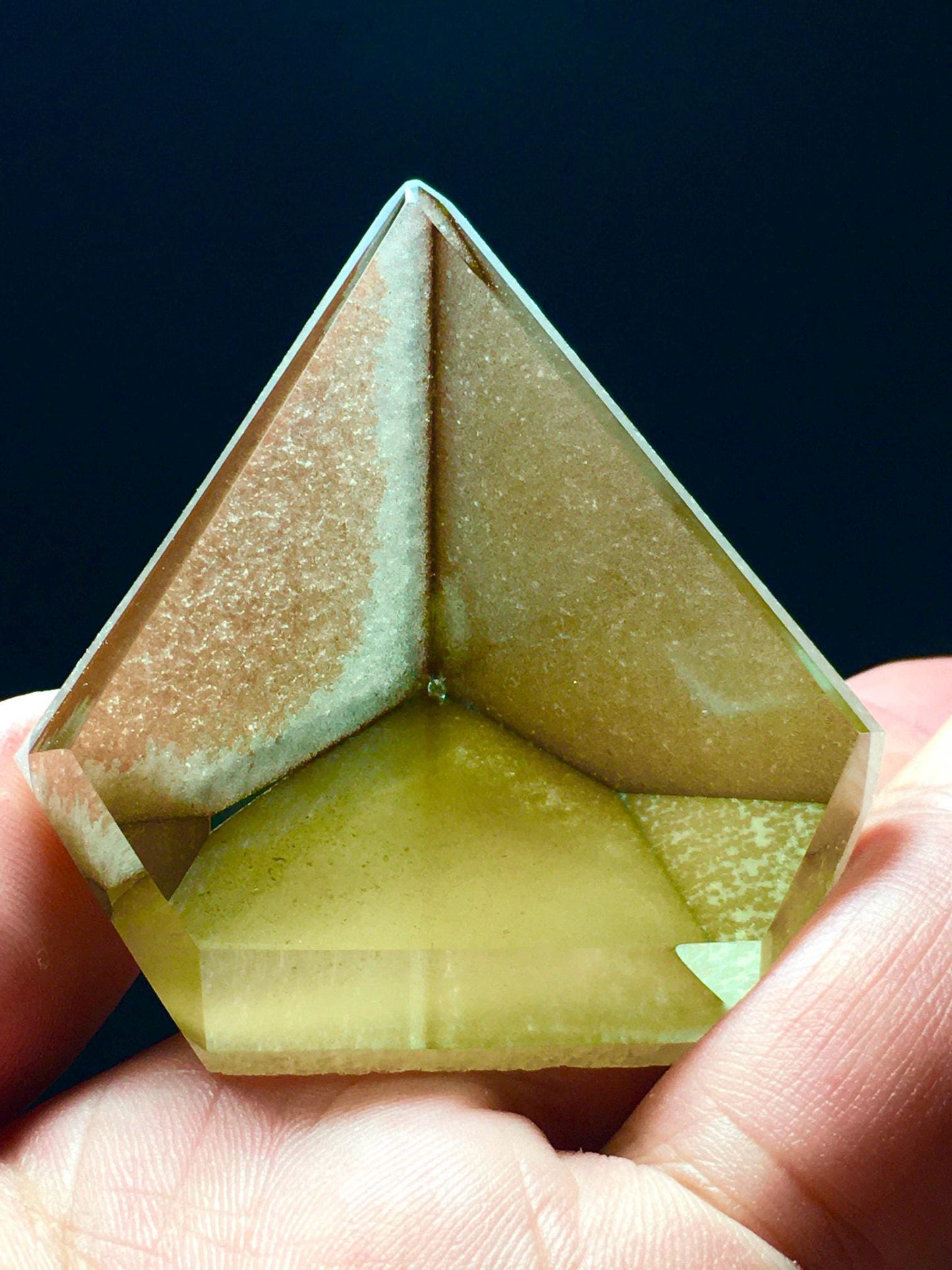 Natural High Quality Citrine Pyramid Carving,Party Gift, Birthday Gift,Clear Citrine Palms with Yellow Garden,Energy Crystal Gift