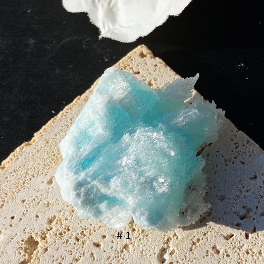 Crystal Blue Aragonite Specimen Collection,Blue Aragonite,Rare Mineral Specimens Collection,Healing Spirituality Minerals Gift for Women