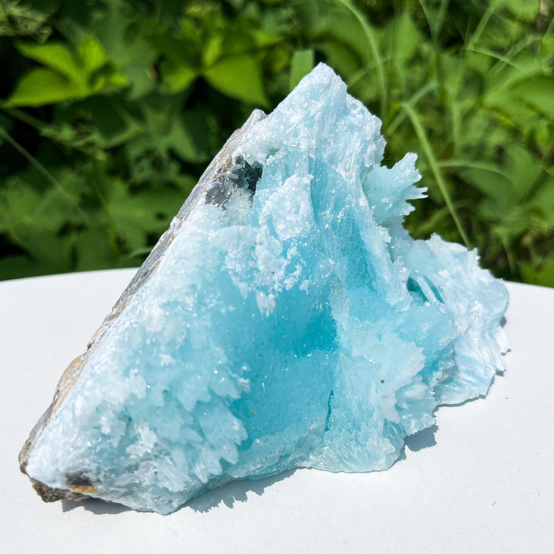 0.84Lbs Rare Blue Aragonite Specimen, Natural Aragonite Collection, Minerals Aragonite Specimens, Spirituality Minerals Collection for Women