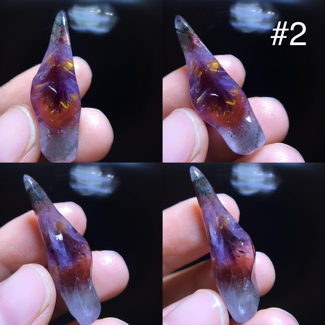 Auralite 23 Gemstone Pendant, Raw Polished Aurora Titanium Amethyst