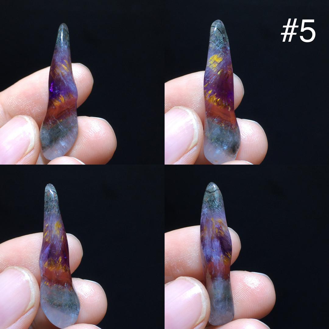 Auralite 23 Gemstone Pendant, Raw Polished Aurora Titanium Amethyst