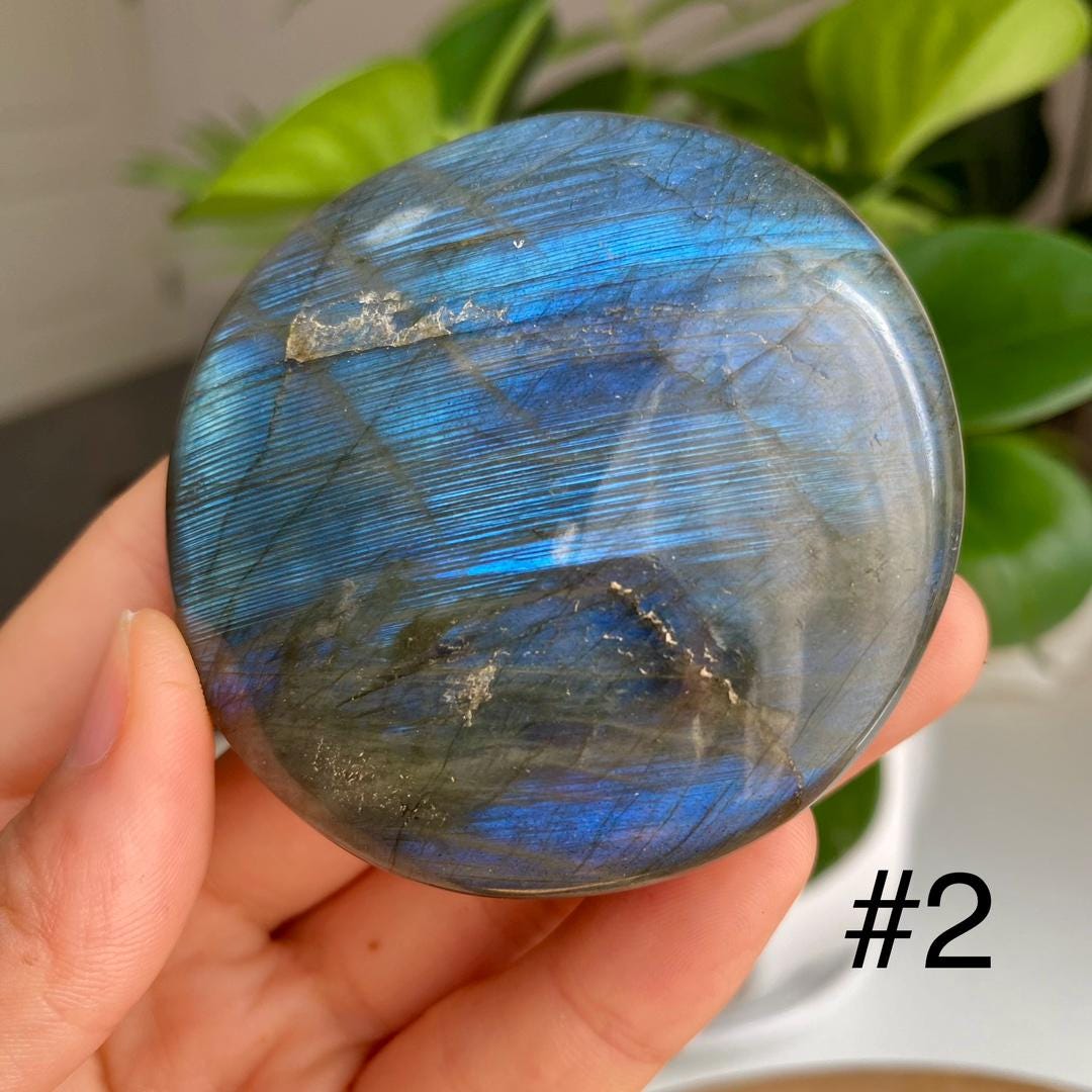 Flash Labradorite Palm Stone, Natural Crystal Worry Stone, Reiki Healing,Gift for Mom