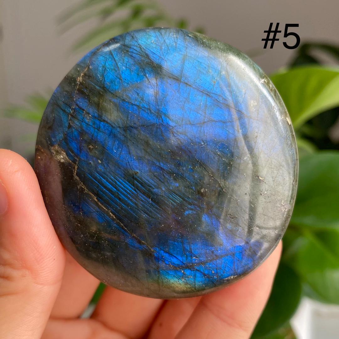 Flash Labradorite Palm Stone, Natural Crystal Worry Stone, Reiki Healing,Gift for Mom