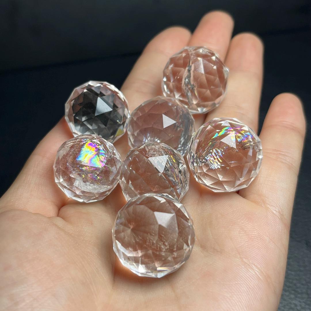 Amethyst, Smokey Quartz, Clear Quartz Sphere with Rainbow (21-22 mm)