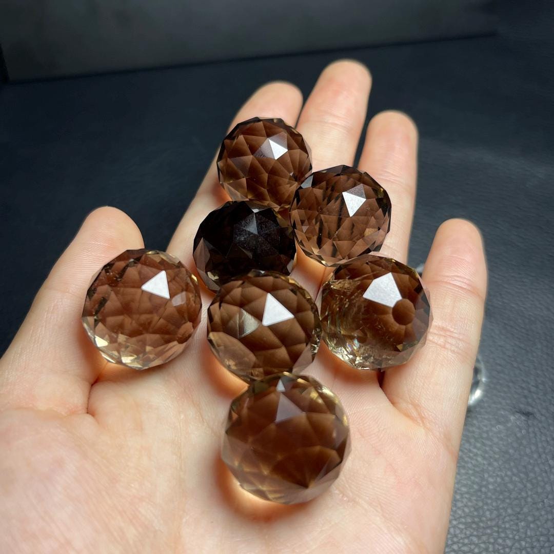 Amethyst, Smokey Quartz, Clear Quartz Sphere with Rainbow (21-22 mm)