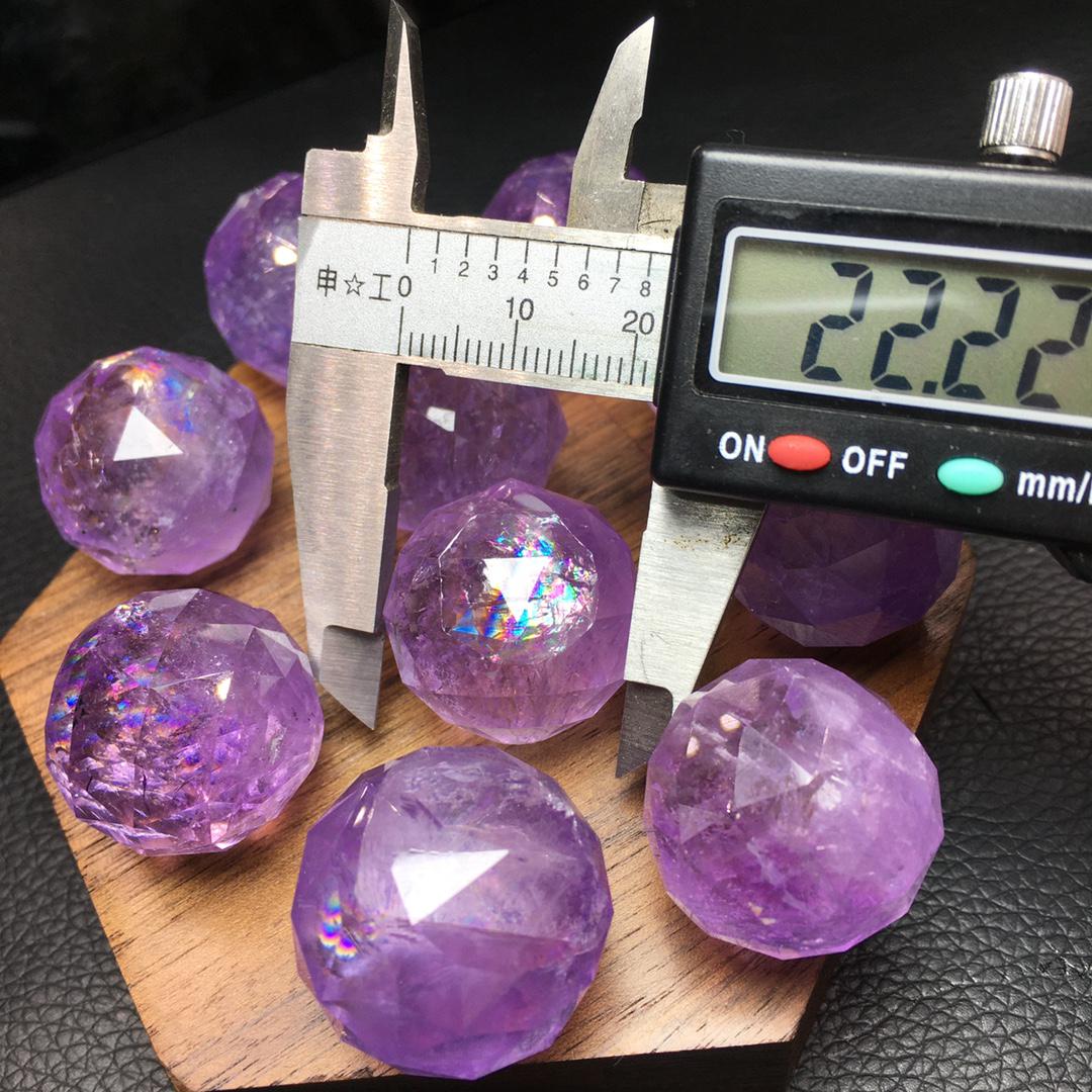 Amethyst, Smokey Quartz, Clear Quartz Sphere with Rainbow (21-22 mm)
