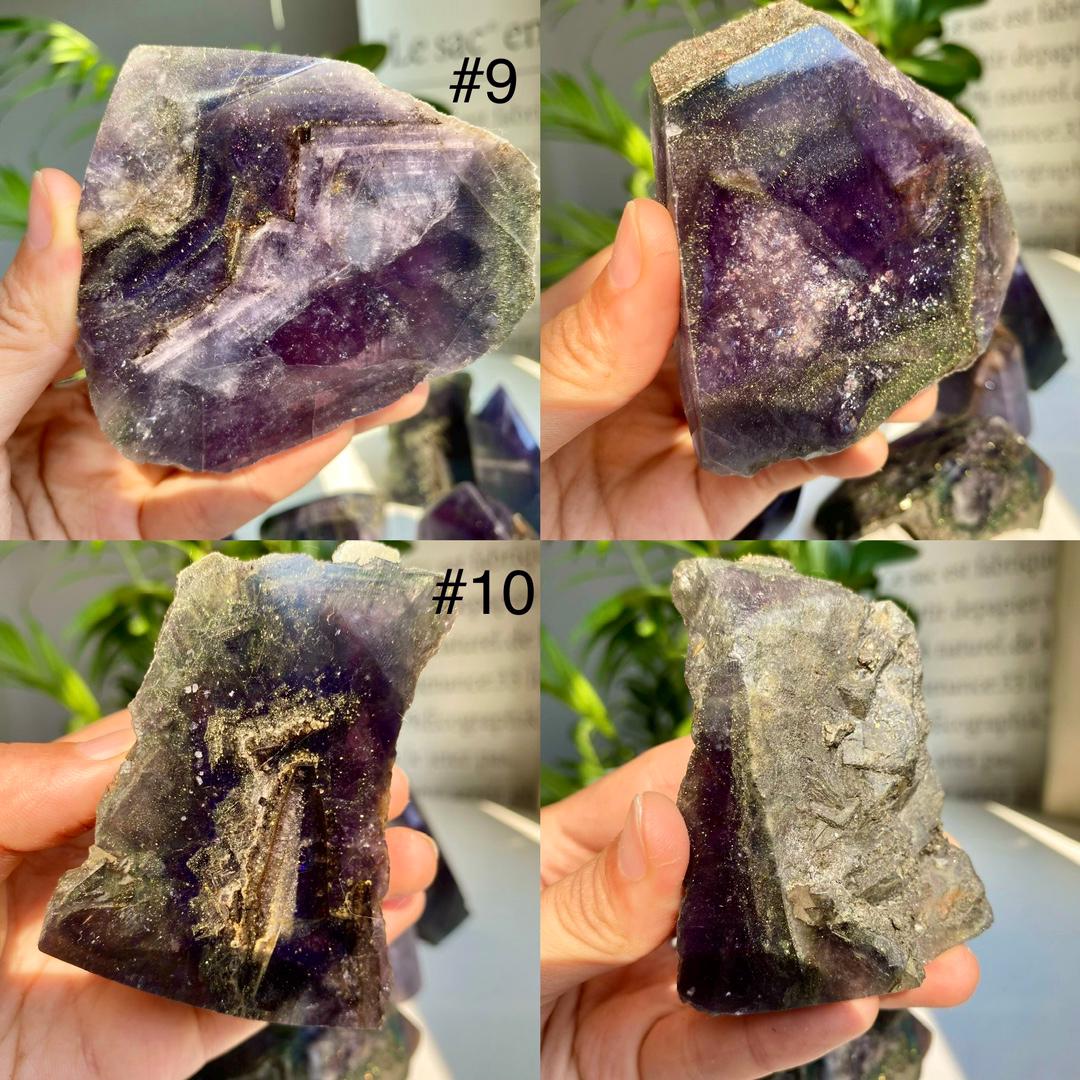 Fluorite with Pyrite Crystal Tower, Reiki Healing Stone,Gift for Mom