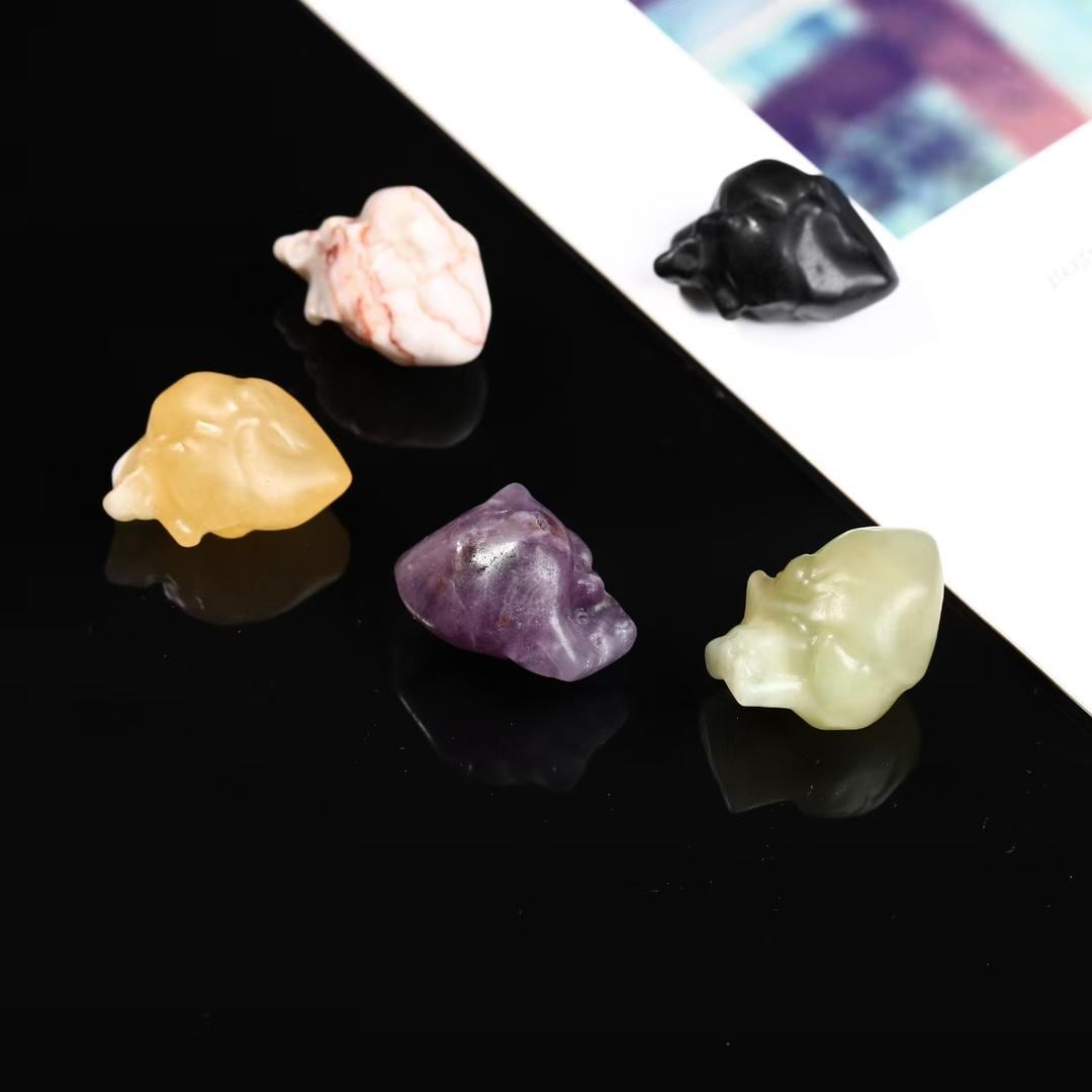 Mini Crystal Heart Carving, Obsidian, Honey Calcite, Fluorite, Jasper, Jade