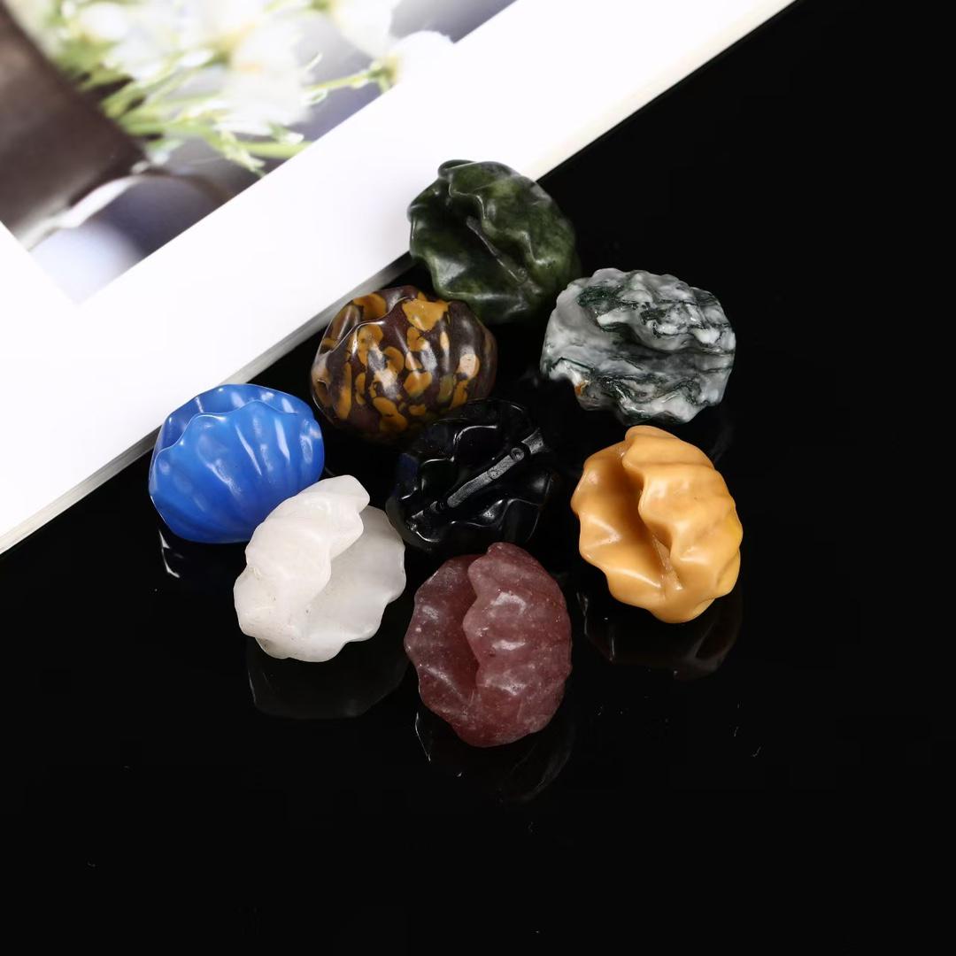 Crystal Shell Carving, Mixed Gemstone Figurine, Reiki Healing,Gift for Mom