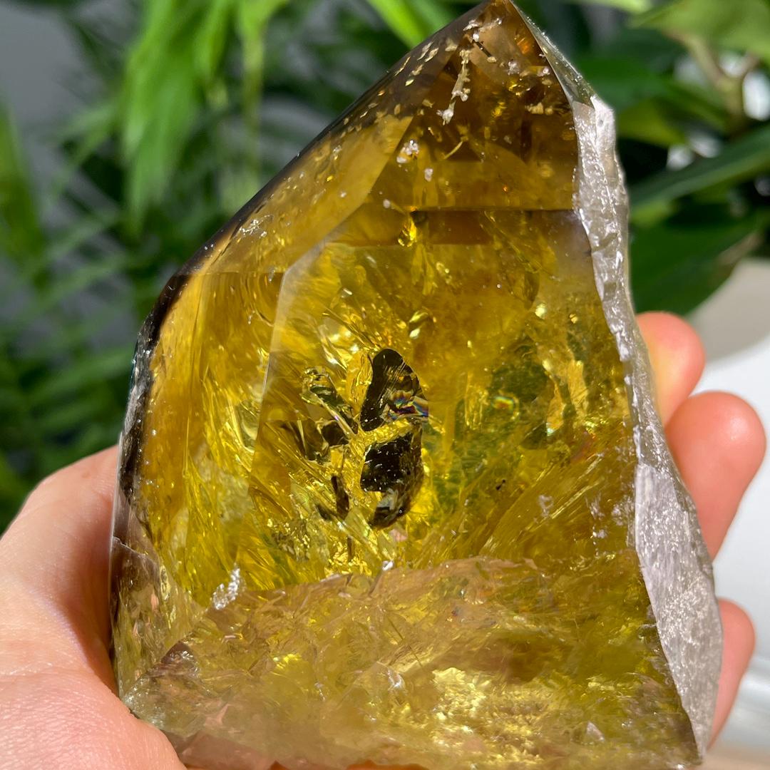 Natural Citrine Tower with Rainbow, Rainbow Citrine Freeform, High Quality Quartz with Rainbow, Citrine Point, Home Decor, Reiki Healing