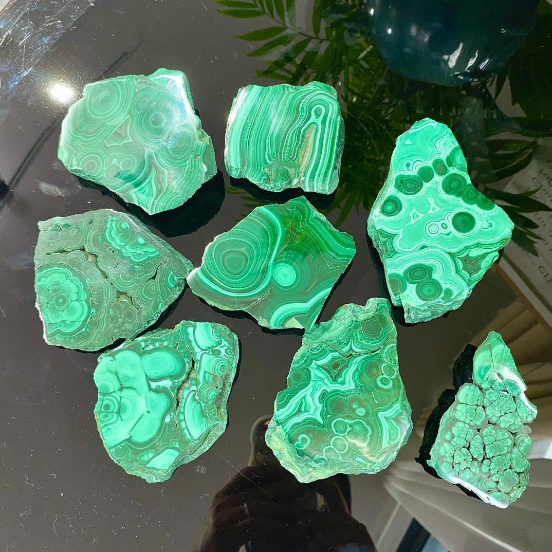 Natural Malachite Slab, Polished Malachite Slices,Crystal Specimen Collection,Crystal Slab,Crystal Slice,Reiki Healing,Home Decor