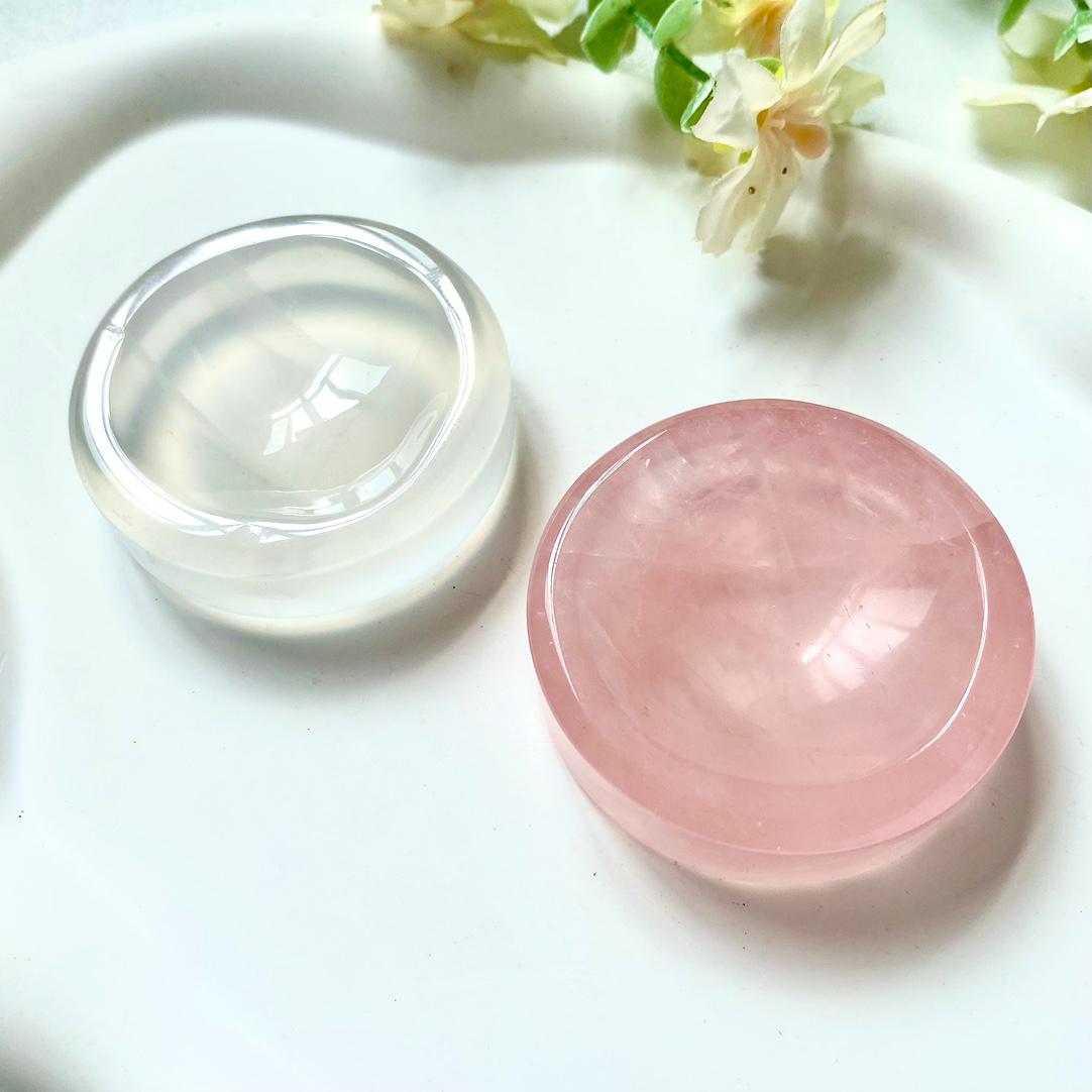Natural Crystal Sphere Stand, Clear Quartz and Rose Quartz, Women's Gift,Gift for Mom