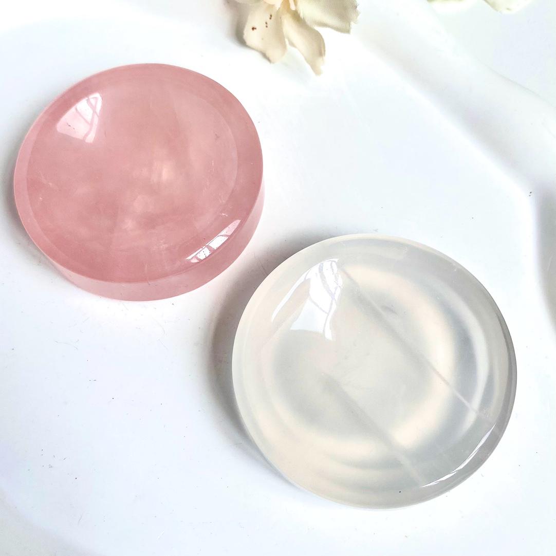 Natural Crystal Sphere Stand, Clear Quartz and Rose Quartz, Women's Gift,Gift for Mom