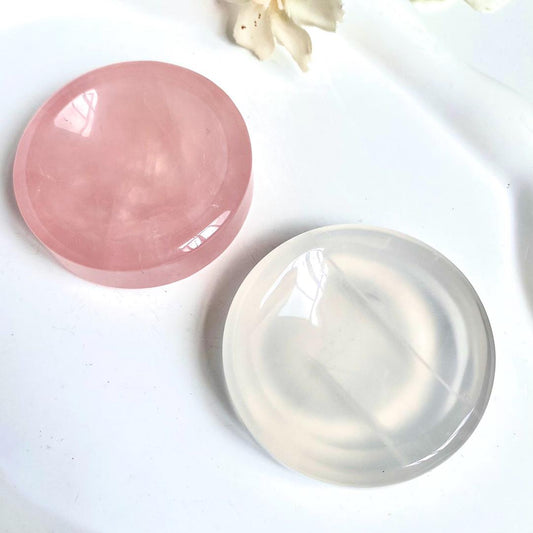 Natural Crystal Sphere Stand, Clear Quartz and Rose Quartz, Women's Gift,Gift for Mom