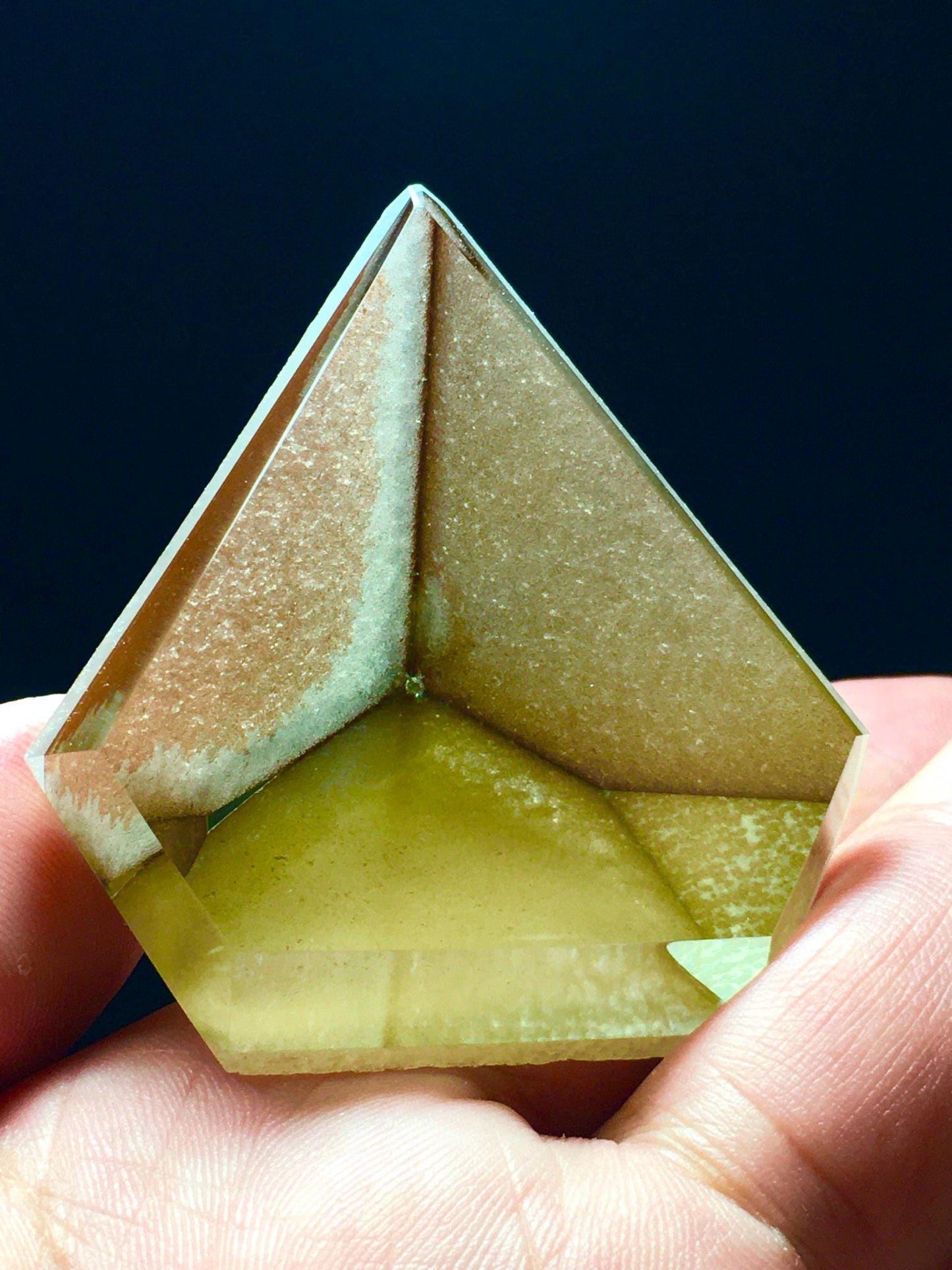 Natural High Quality Citrine Pyramid Carving,Party Gift, Birthday Gift,Clear Citrine Palms with Yellow Garden,Energy Crystal Gift