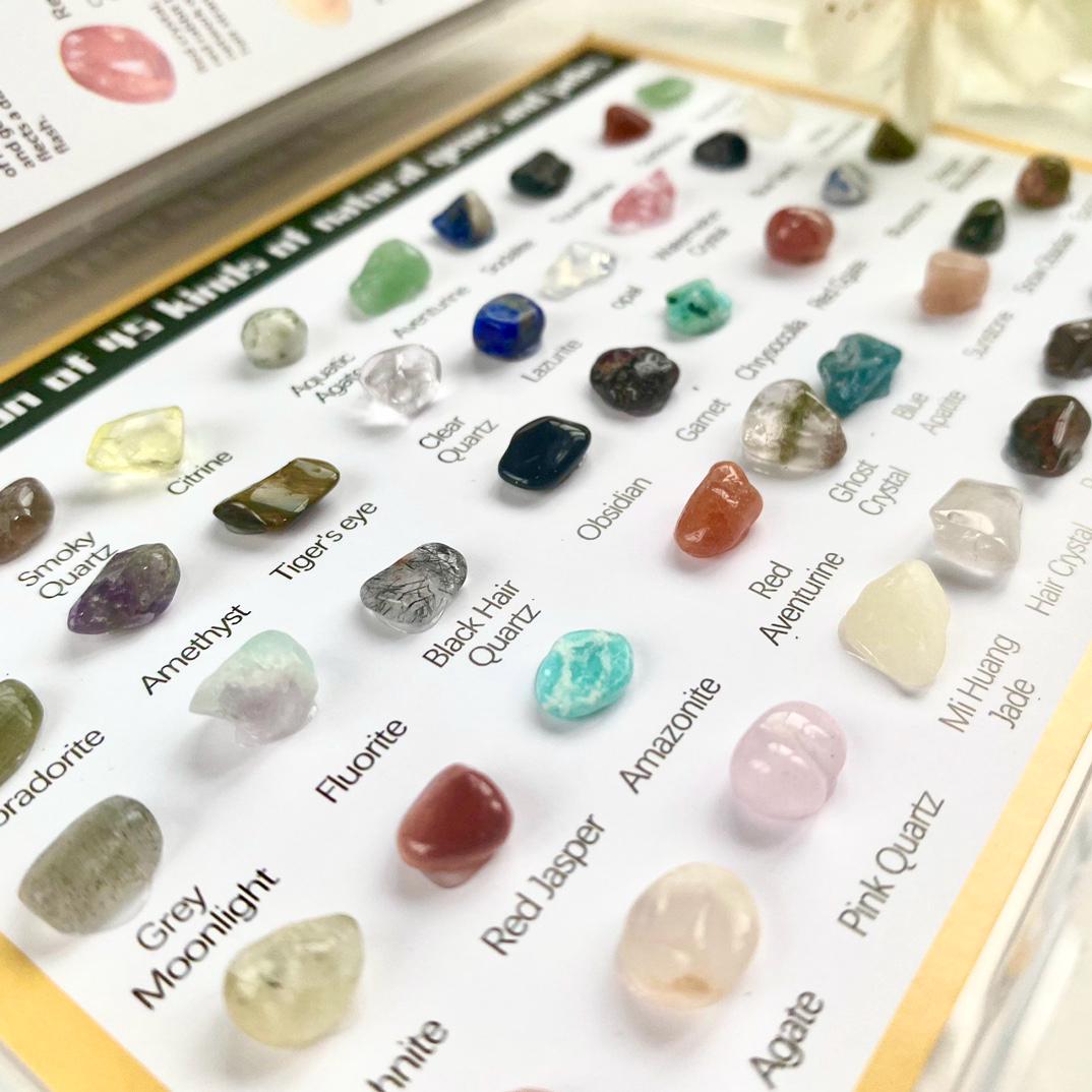 Raw Crystal Collection Box, 5 Mixed Mineral Specimens, Natural Gemstone Identification Set, Educational Geology Science Gift