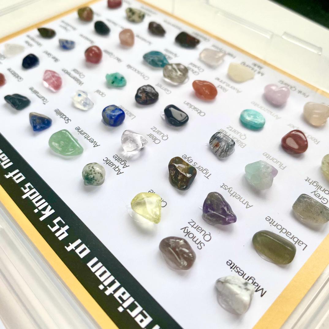 Raw Crystal Collection Box, 5 Mixed Mineral Specimens, Natural Gemstone Identification Set, Educational Geology Science Gift
