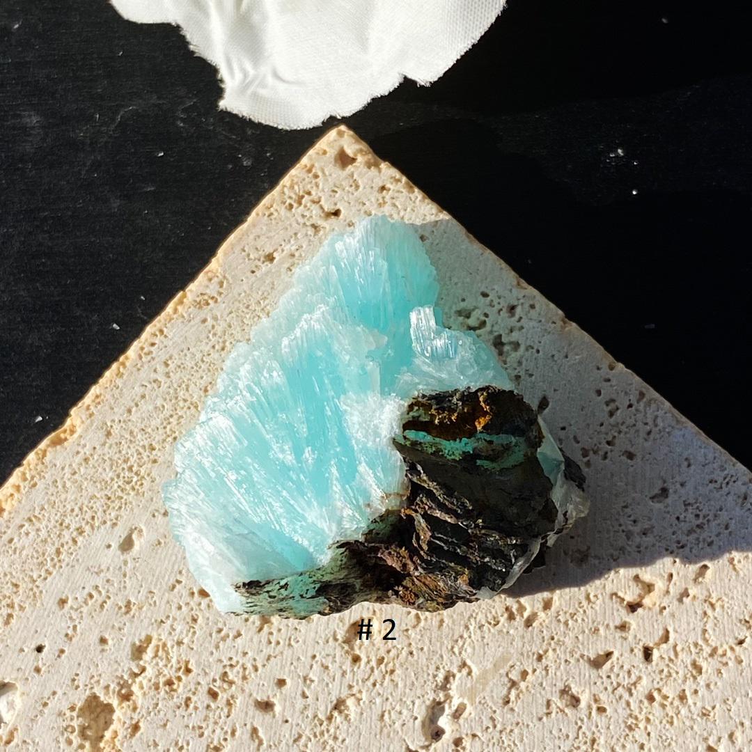 Crystal Blue Aragonite Specimen Collection,Blue Aragonite,Rare Mineral Specimens Collection,Healing Spirituality Minerals Gift for Women