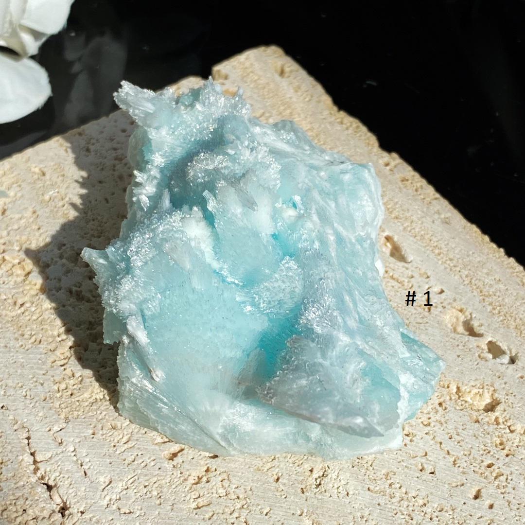 Natural Blue Aragonite Specimen Collection,Blue Aragonite,Raw Stone Specimens Collection,Healing Spirituality Minerals Gift for Women