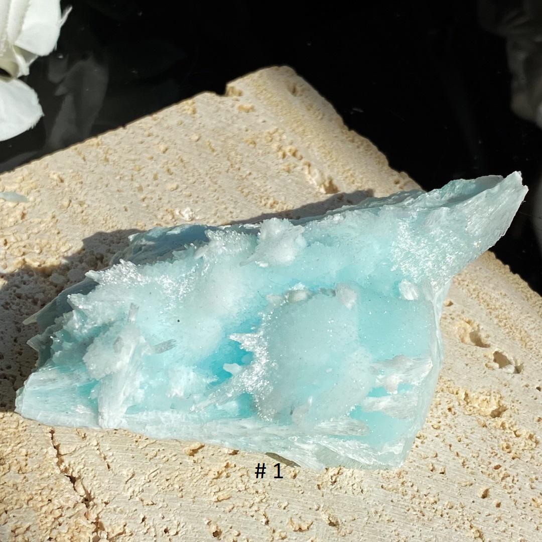 Natural Blue Aragonite Specimen Collection,Blue Aragonite,Raw Stone Specimens Collection,Healing Spirituality Minerals Gift for Women