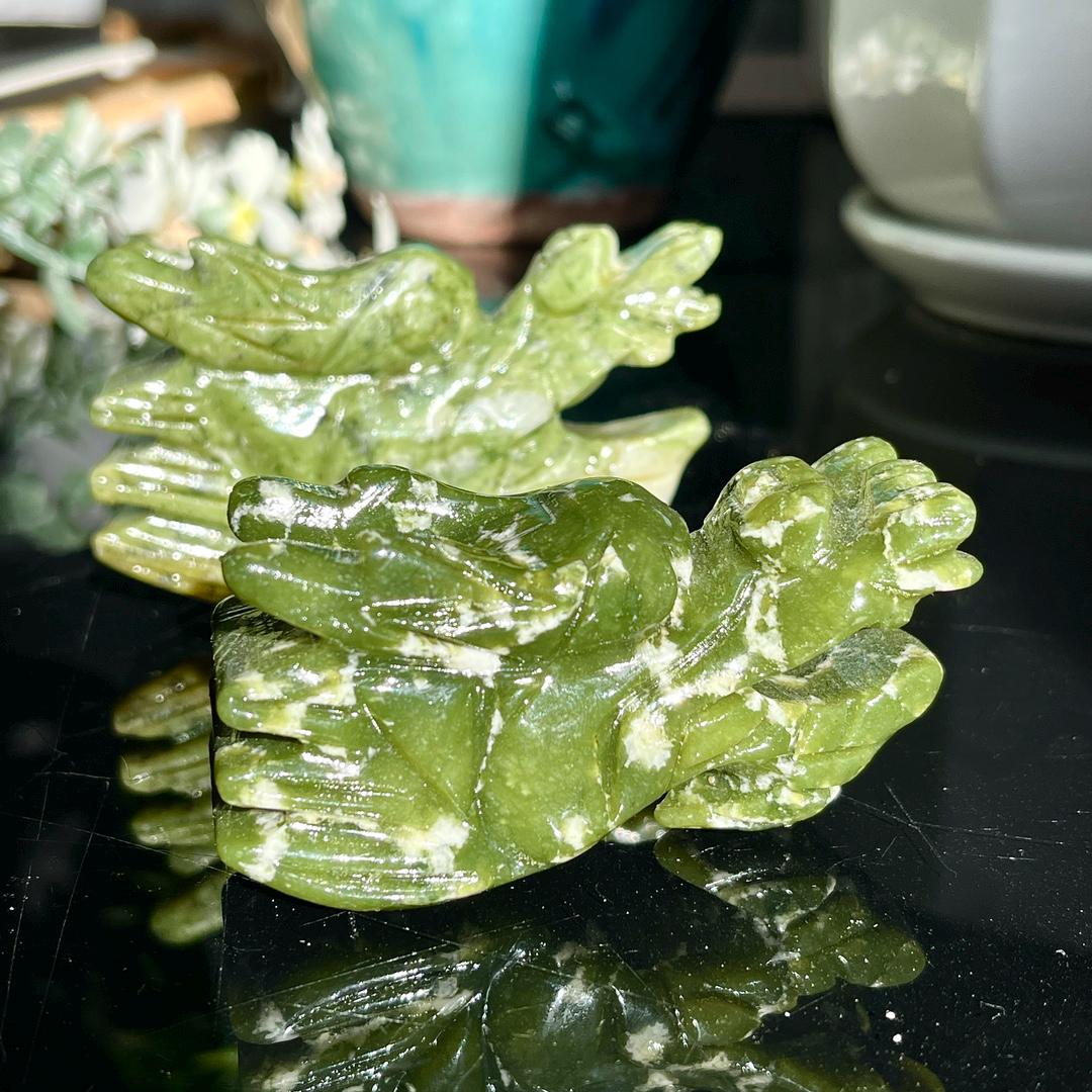 Green Jade Dragon Head Carving, Crystal Dragon Head Statue, Reiki Healing, Green Jade Dragon, Home Decor, Crystal Dragon Gift, Birthday Gift