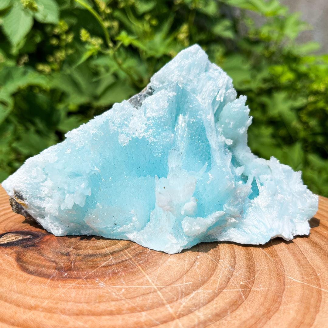 0.84Lbs Rare Blue Aragonite Specimen, Natural Aragonite Collection, Minerals Aragonite Specimens, Spirituality Minerals Collection for Women
