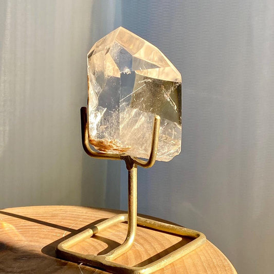 Natural Clear Quartz with Silver Rutilated Tower,Quartz Tower,Clear Quartz with Silver Rutilated Freeform,Pollished Crystal Tower Collection